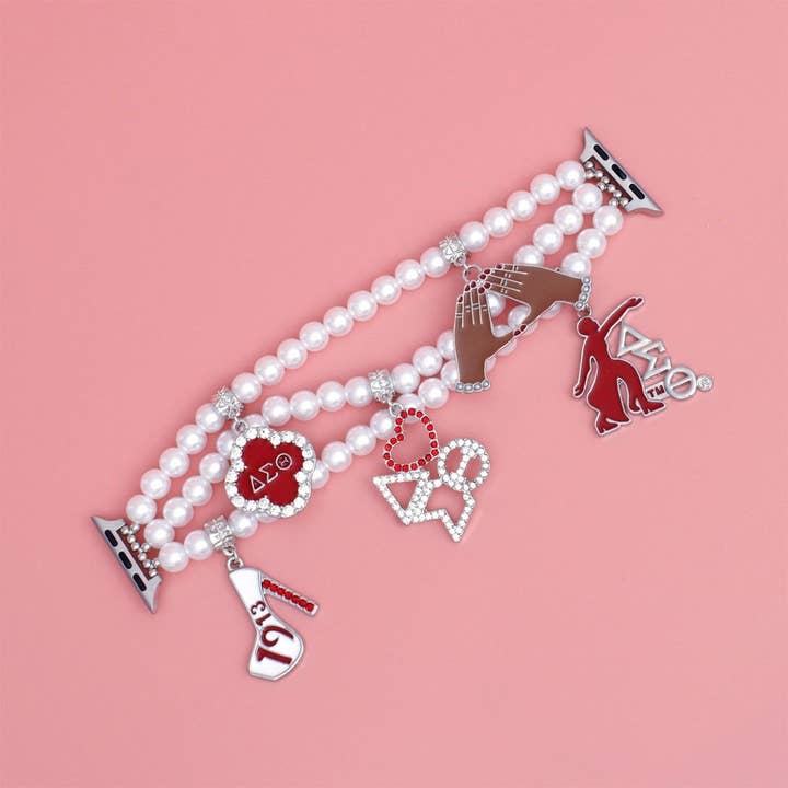 Updated DST White Pearl Charm Watch Band Women for wholesale on Faire