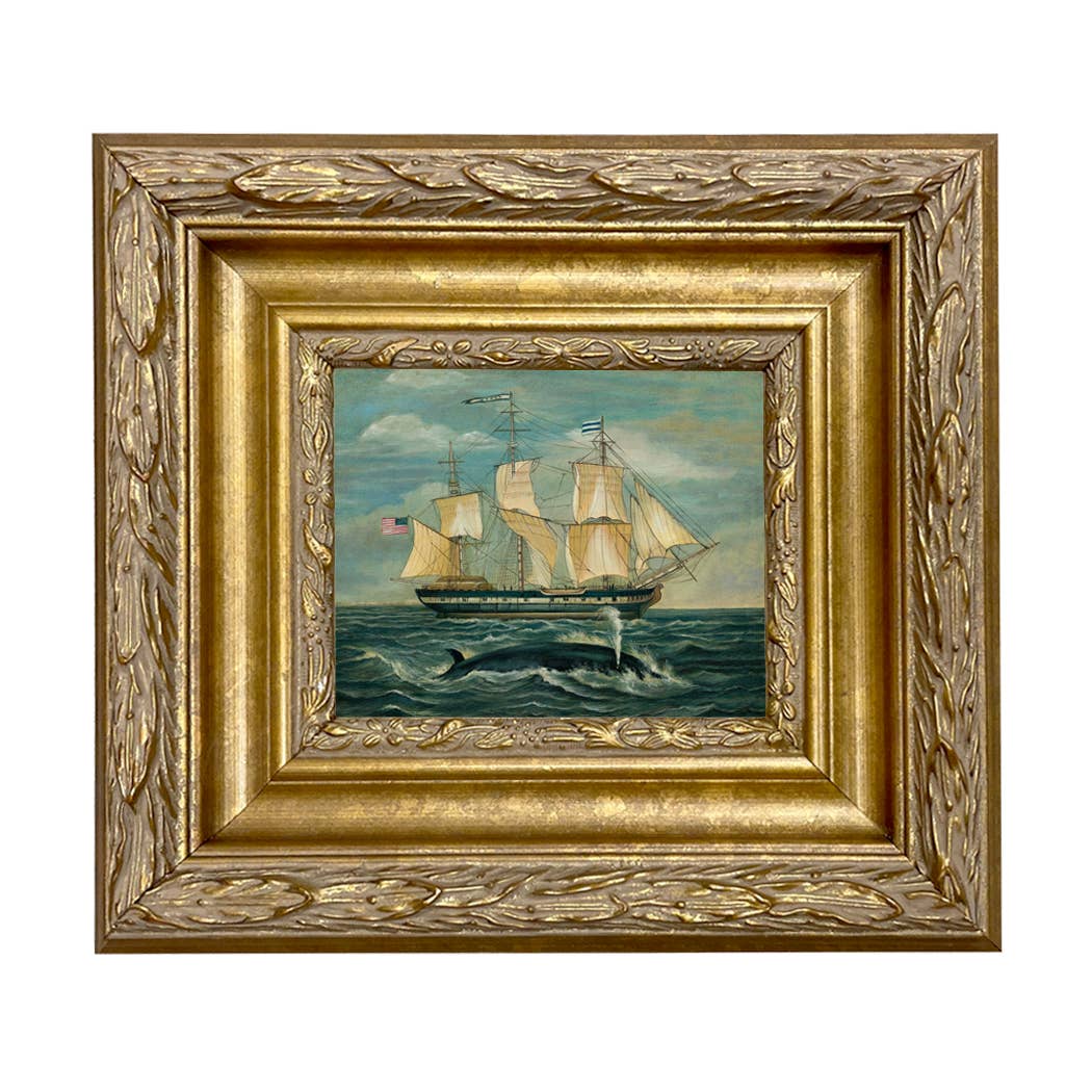 Madison Bay Co. - Historical Home Decor Reproductions - Wholesale Painting/Drawing - American Whaling Ship with Sperm Whale Vintage Painting Print10