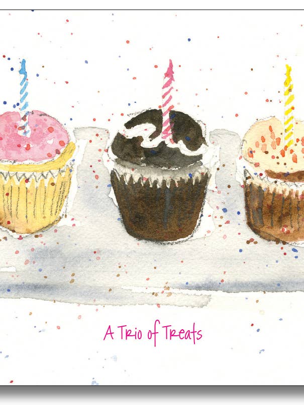 Cupcake Trio for wholesale by WORDS & WATERCOLORS BY PEG CONLEY