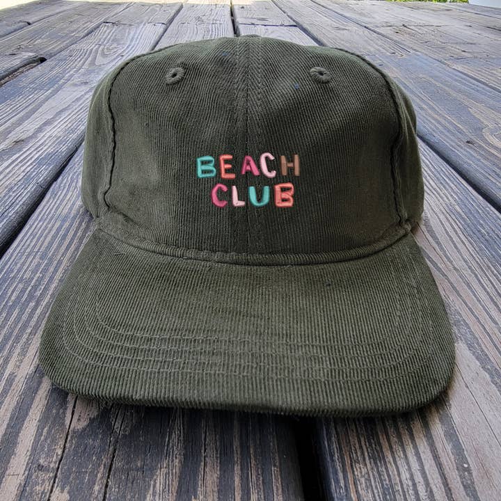 Beach Club - Light Corduroy Dad Cap - Watermelon Peach for wholesale by Cinci Made Embroidery