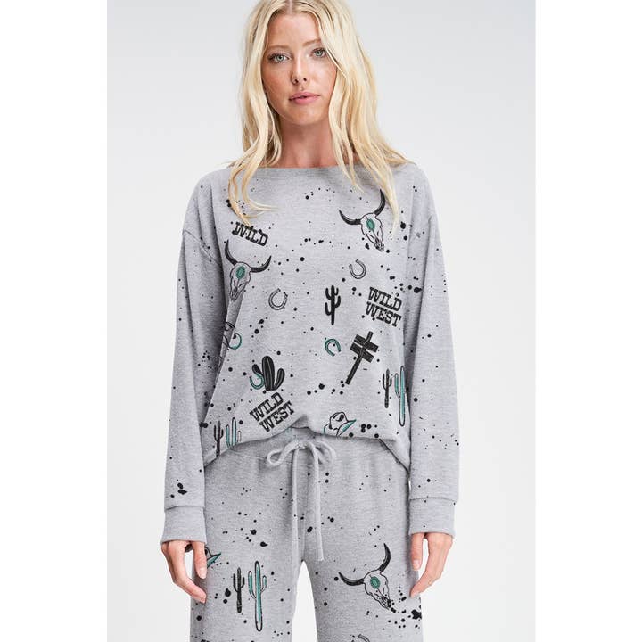 Phil Love - Wholesale Lounge Set - Women's - Wild west soft lounge wear set