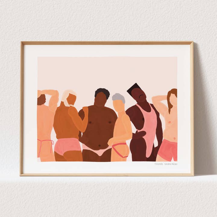 Kunsttryk "Dem i lingeri" (A3) for engroshandel hos Thomas Gravereau