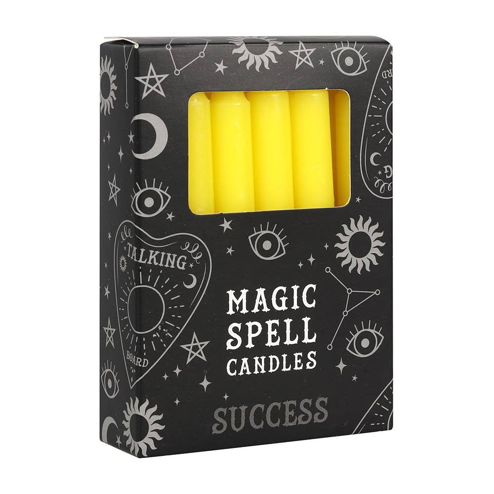 Something Different Wholesale – wholesale Tapered candle/candlestick – Set of 12 Yellow 'Success' Magic Spell Candles1