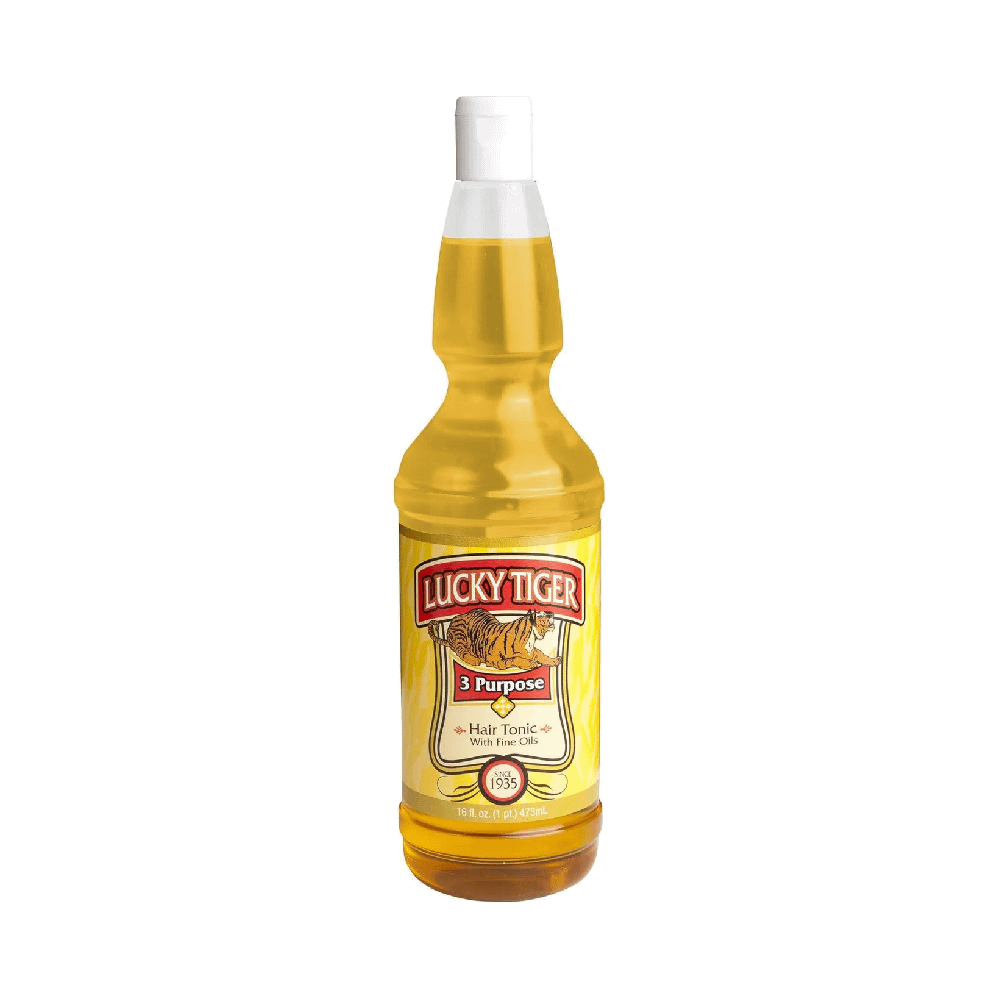 BranVx Distributors – Tónico para barba - Homem por atacado – Lucky Tiger Tônico Capilar 3 Propósitos com Óleos Finos 473 ml0