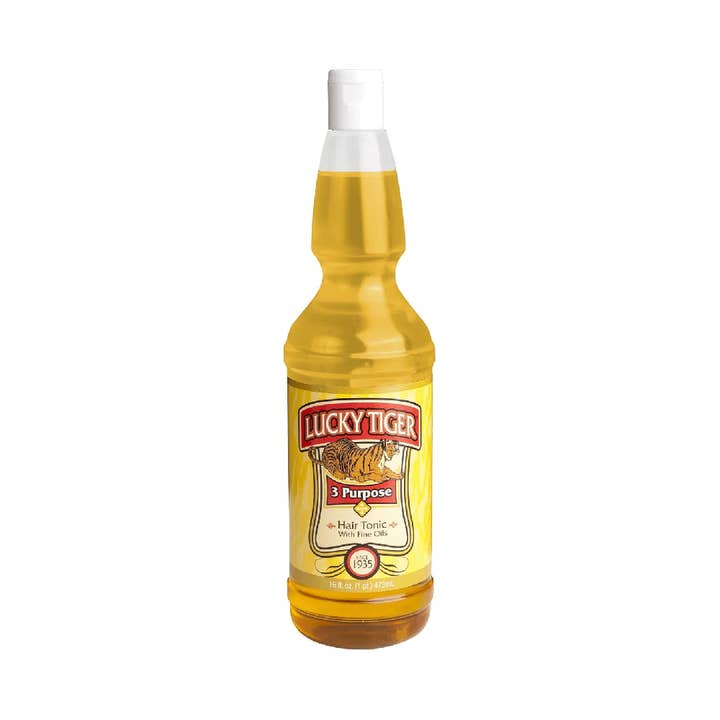 Tónico capilar Lucky Tiger de 3 usos con aceites finos, 16 onzas para venta al por mayor de BranVx Distributors