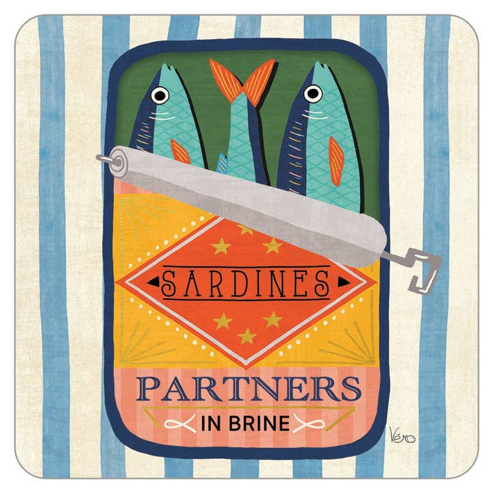 Base de Copos Quadrada Partners In Brine com Foil por atacado de On The Bright Side