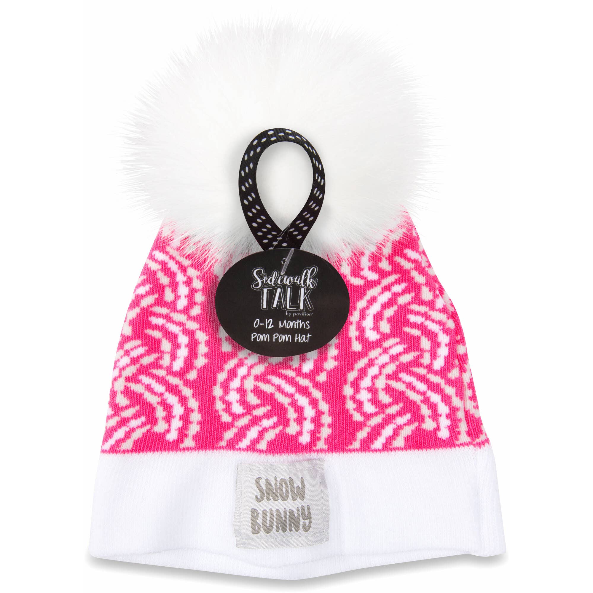 Pavilion - Vendita all'ingrosso Cappello - Neonati - Cappello a Maglia Rosa con Pom Pom - Coniglietto della Neve (12-24 Mesi)3