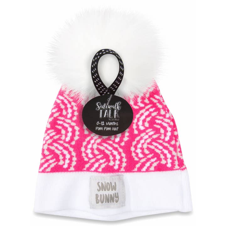 Pavilion - Vendita all'ingrosso Cappello - Neonati - Cappello a Maglia Rosa con Pom Pom - Coniglietto della Neve (12-24 Mesi)3