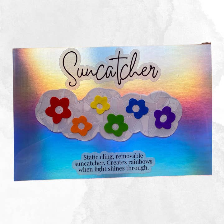 Rainbow Daisy Chain Static Cling Window Suncatcher for wholesale by The Cornflower
