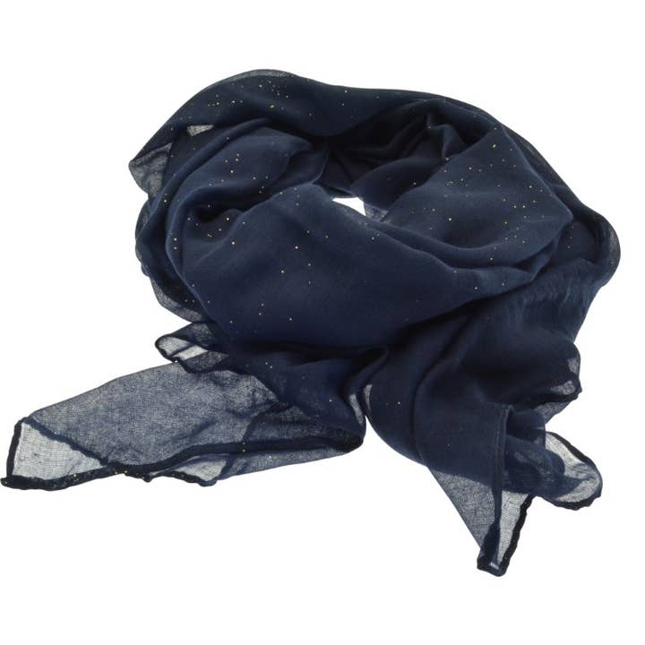 Navy Blue Sparkle Scarf for wholesale by Miss Milly Limited