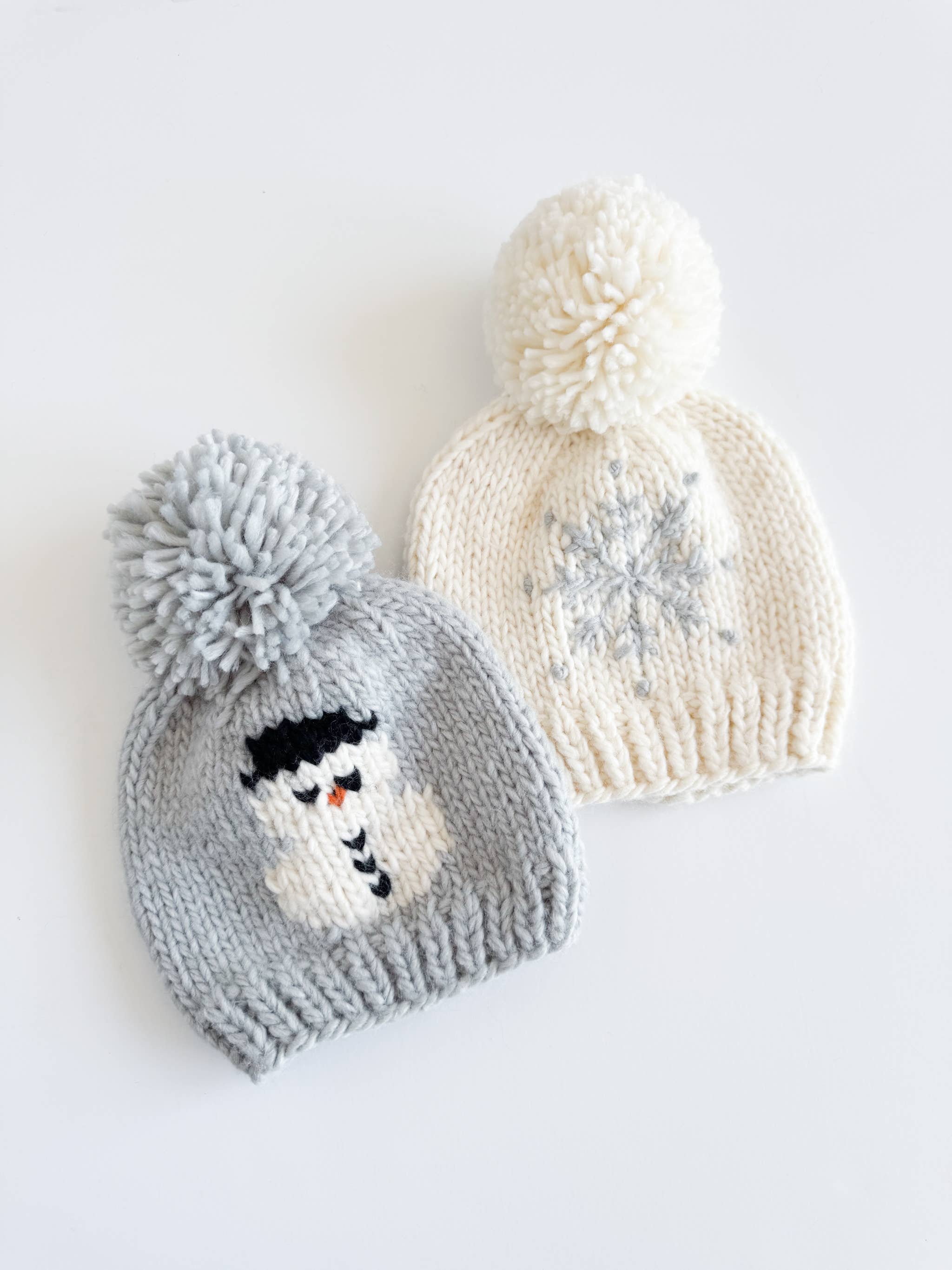 Figgy Friends - Vente Bonnet – enfant - Bonnet de bonhomme de neige en tricot avec pompon, assorti à un bonnet d'hiver pour bébés et enfants2
