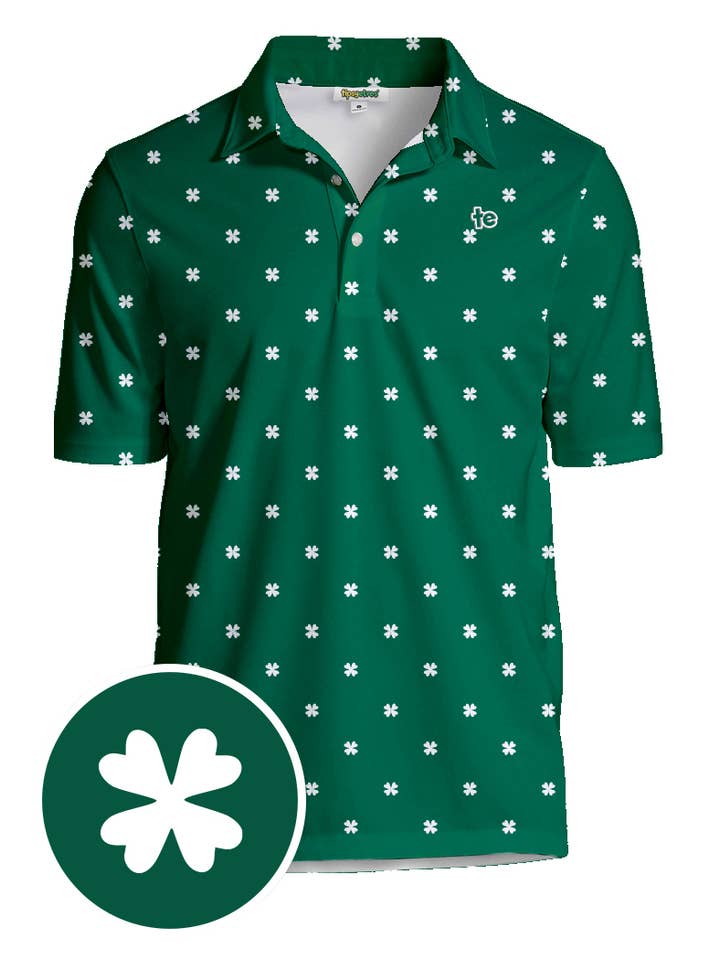 Paddy Party Golf Polo Shirt - Men's Clover Golf Apparel for wholesale by Tipsy Elves