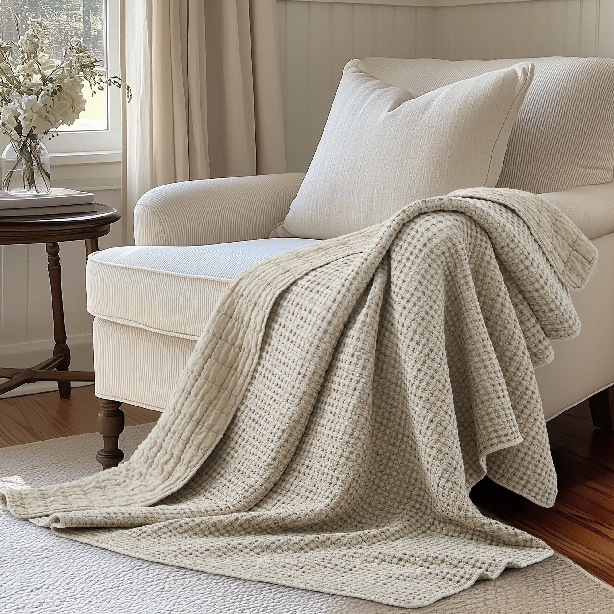 Levtex Home - Wholesale Throw Blanket - Mills Waffle Quilted Throw58
