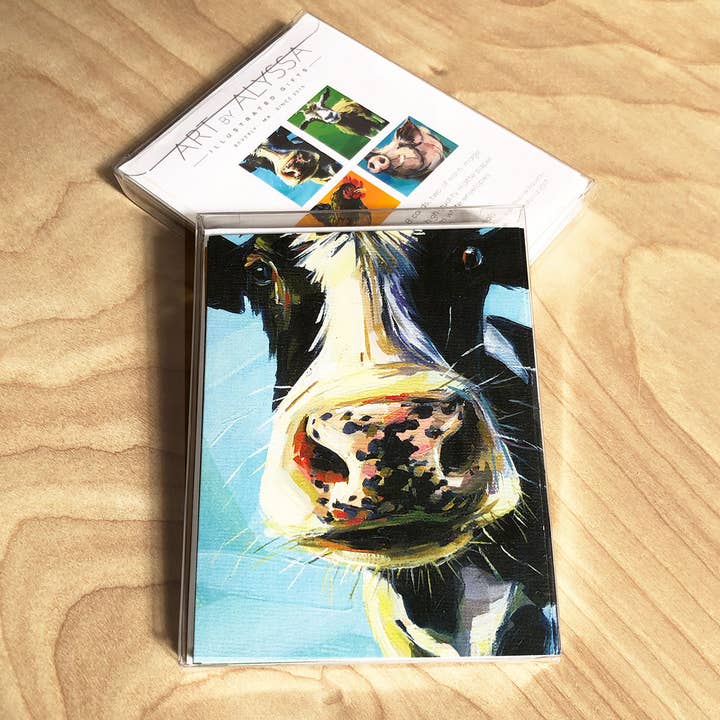 Tarjetas en caja de animales de granja para venta al por mayor de Art by Alyssa