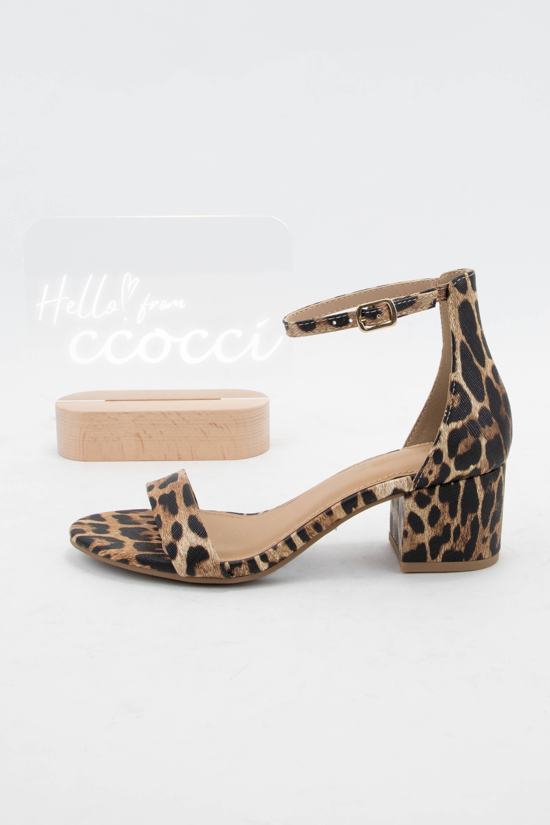 CCOCCI - Wholesale Low Heels - Women's - BASIC ANKLE STRAP SANDAL KITTEN HEEL8