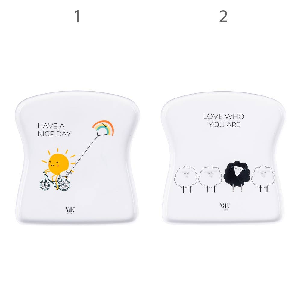 VdE Tivoli 1996 - Wholesale Dinner Plate - BE POSITIVE TOAST PLATE 2 ASS.2