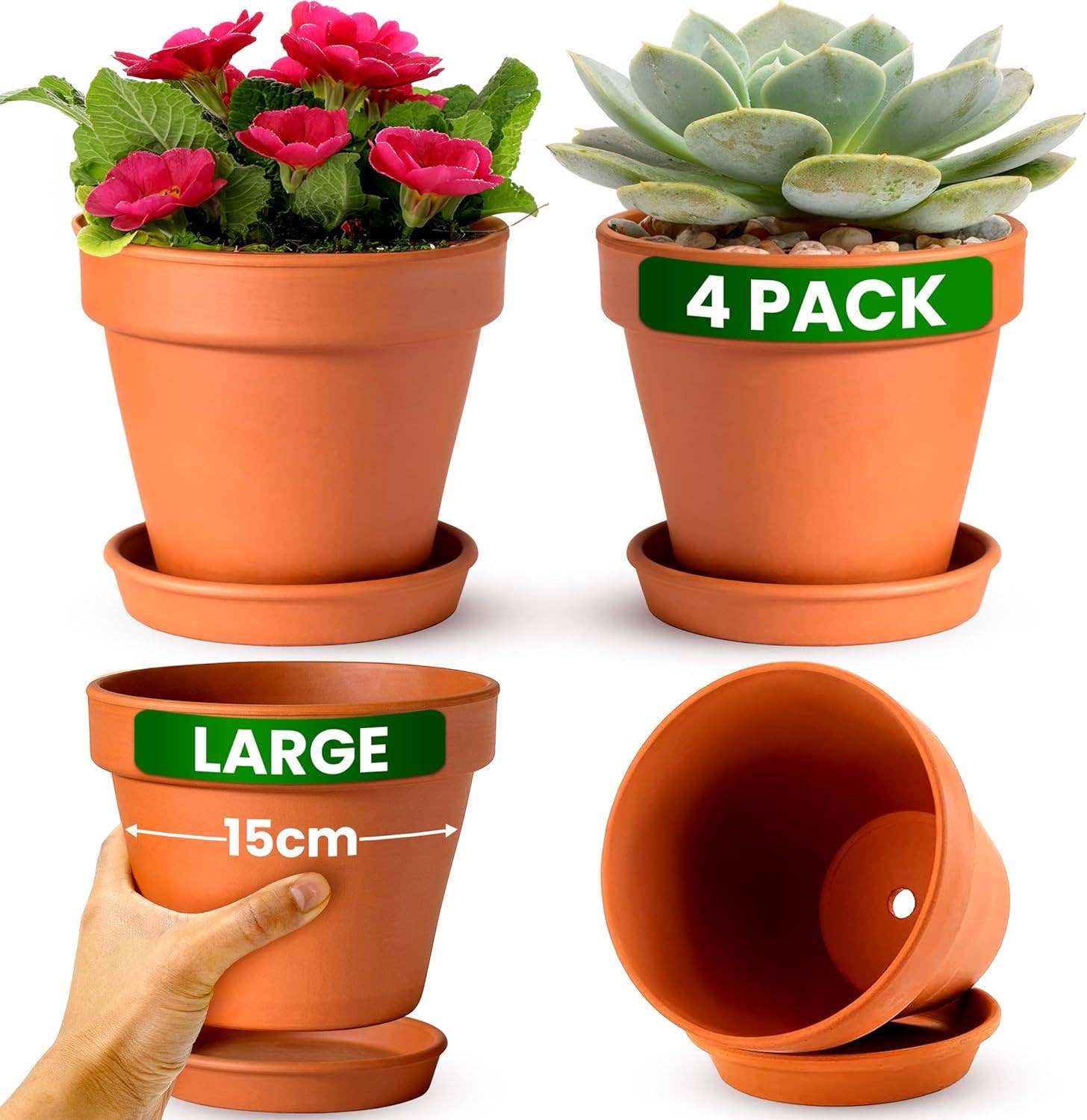 Jara Trading – wholesale Plant pot – Small Clay Terracotta Plant Pots - 16 Pack1