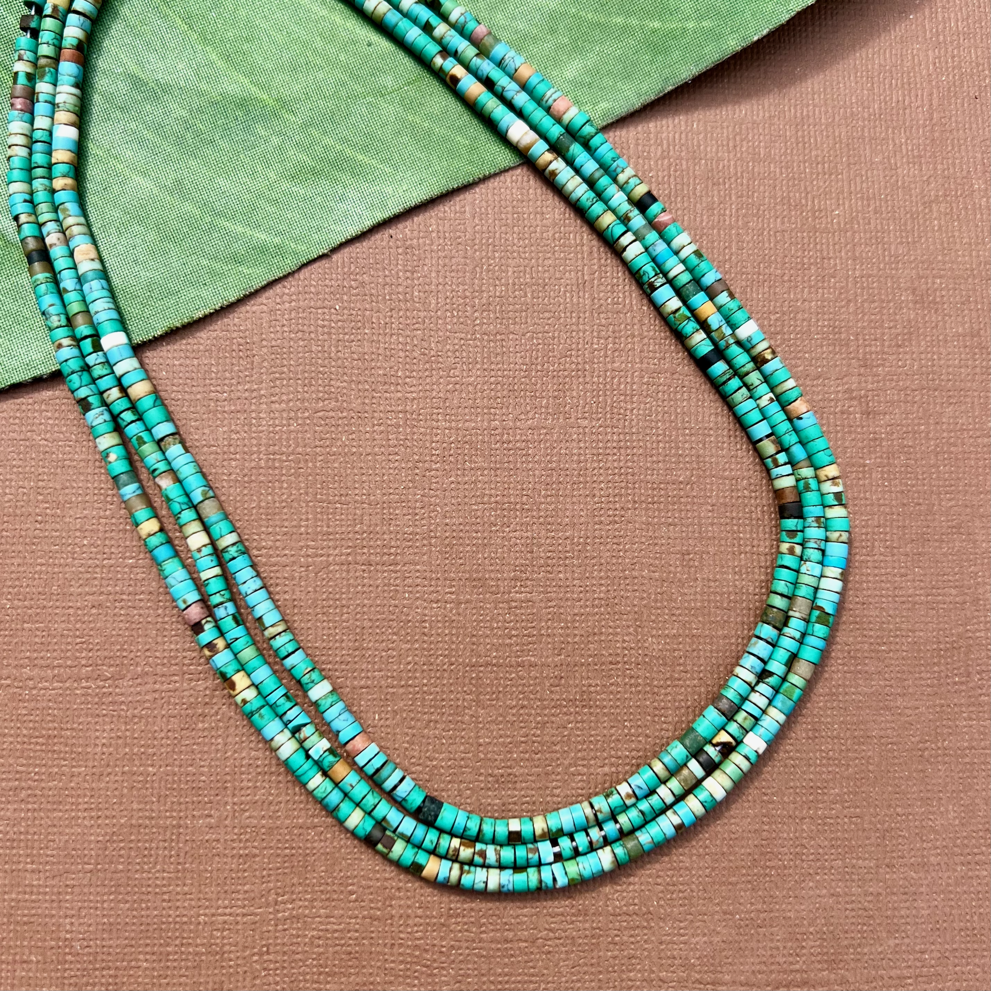 Bead Goes On - Wholesale Beads - Turquoise Natural Matrix Heishi Beads2