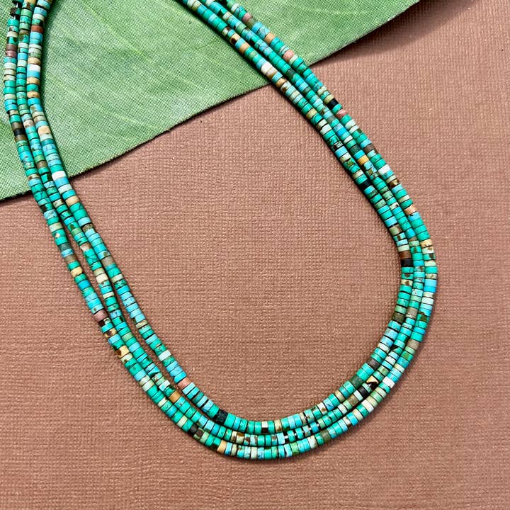 Bead Goes On - Wholesale Beads - Turquoise Natural Matrix Heishi Beads2