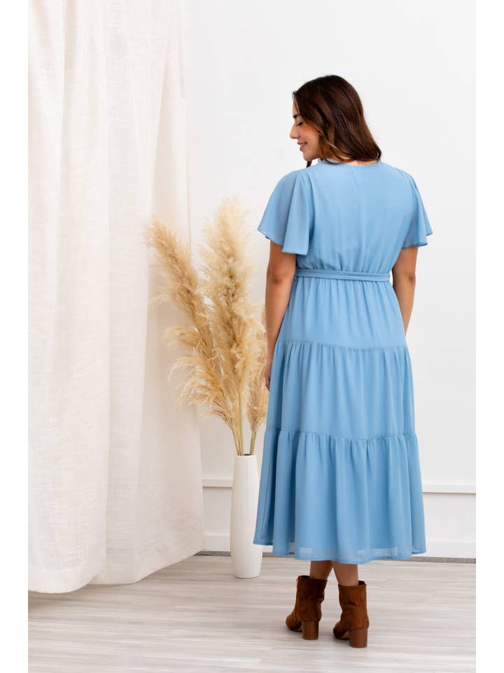 Peony Alley - Vendita all'ingrosso Vestito - Donna - Abito midi tinta unita color ambra14