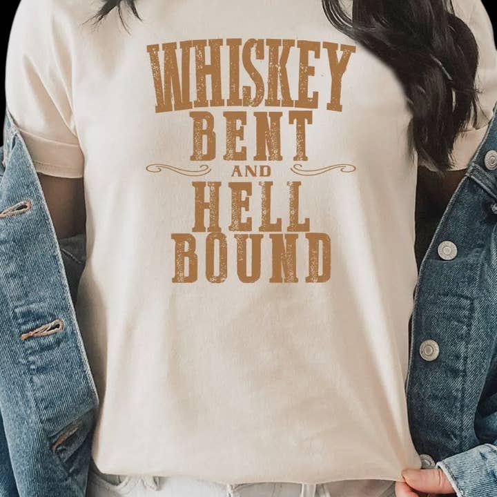 Whiskey Bent Hell Bound for wholesale by Taurus Belle Boutique