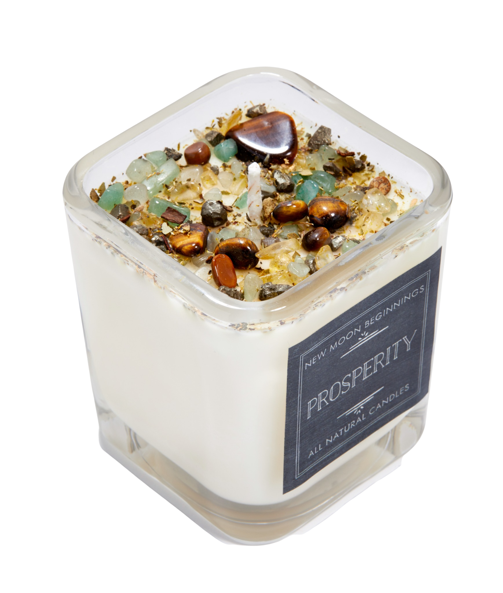 New Moon Beginnings - Wholesale Jar/Filled Candle - Prosperity Candle - Soy Candles - Herb & Crystal Candle5