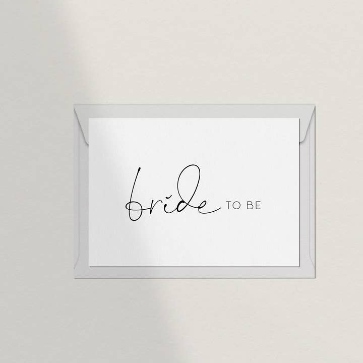 Bride to Be postcard for wholesale by Debblschebbl Design Studio