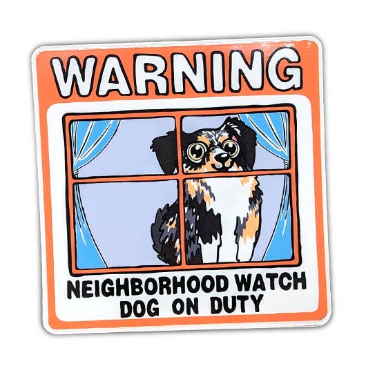 Neighborhood Watch Dog Window Cling - Australian Shepard for wholesale by BluVelvetArt