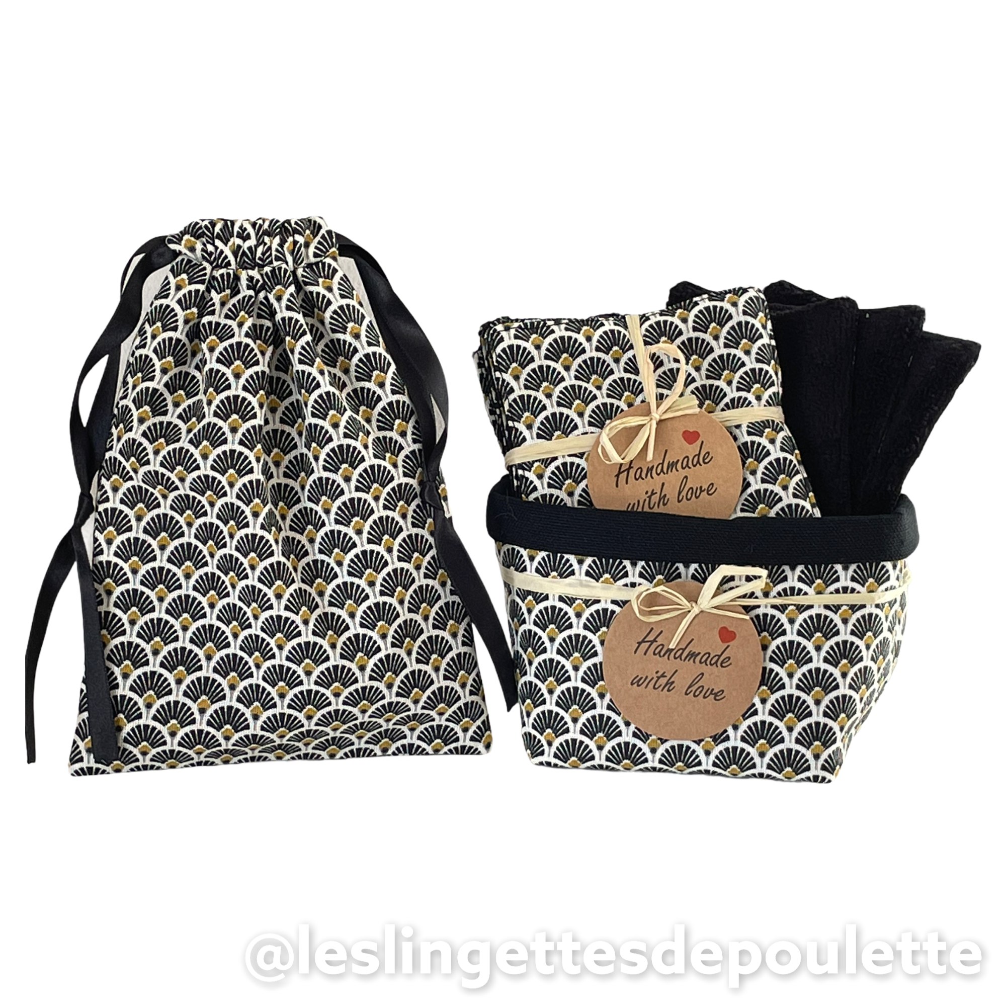 Les Lingettes De Poulette - Wholesale Makeup Remover - Washable makeup remover wipes with basket and pouch0