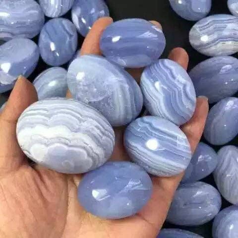 The Crushed Crystal - Wholesale Spiritual Stone/Crystal - Blue lace Agate Tumbles , Blue lace agate Stones -1 lbs bag3
