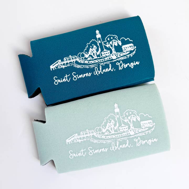 Saint Simons Island, Georgia Slim Can Holder for wholesale by Natty Michelle Paperie