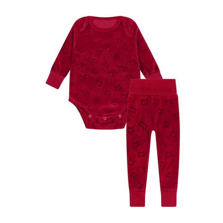 Conjunto Velour All Over Print Bebé por atacado de Retro Kid