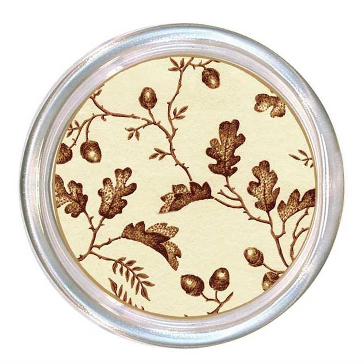 Handmade Glass Coasters - Brown Acorns Design for wholesale by Marye-Kelley