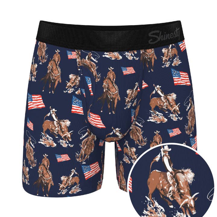 The Bootstraps & Chaps | Americana Cowboy Ball Hammock® Pouch Underwear With Fly for wholesale by Shinesty, Inc