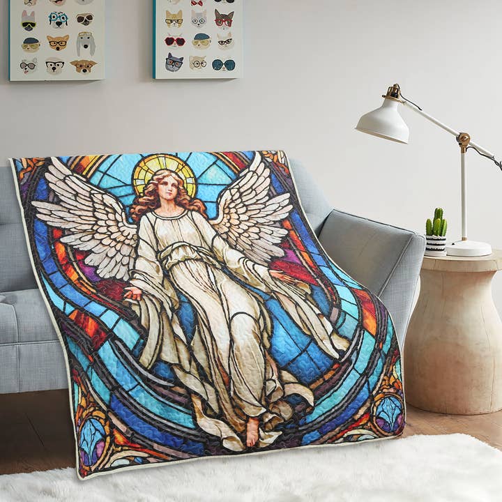 "Angelic Light" Inspirational Quilted Throw 50x60" and other Purchase Wholesale angelic. Free Returns & Net 60 Terms on Faire trending on Faire.