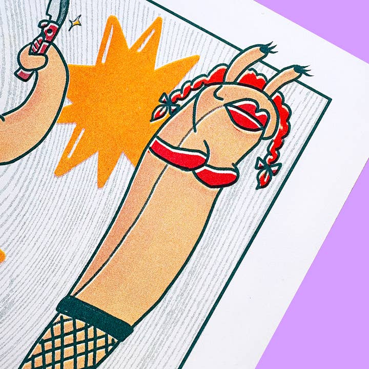 Tamiko Sidore Studio - Wholesale Art Print - Slug Bitches - Risograph Print1