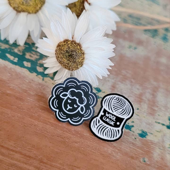 Farm Animal Sheep & Wool stud earrings for wholesale by Samantha's Studio