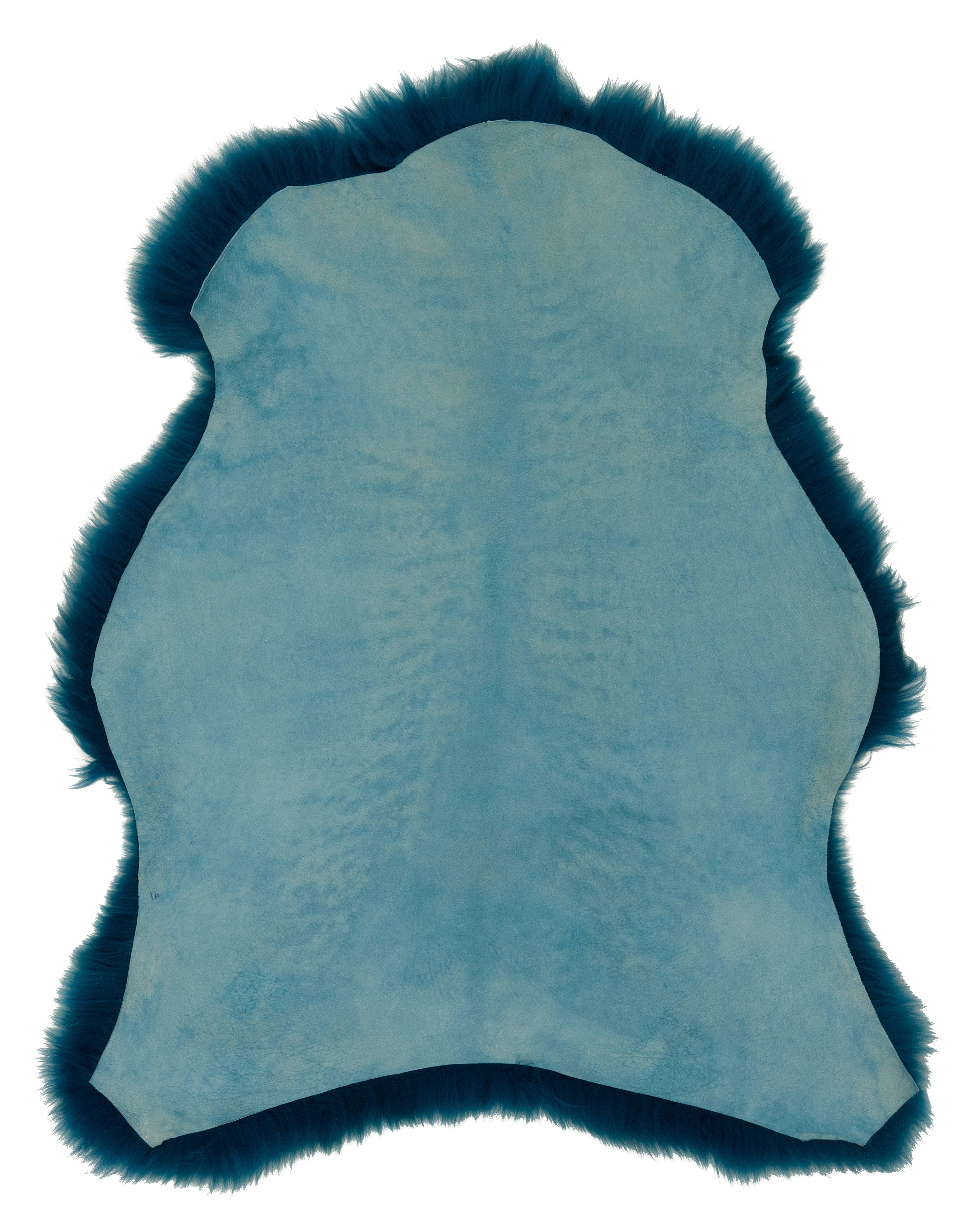 DYRESKINN® - Venta al por mayor Alfombra pequeña - Piel de oveja azul celeste 90-110 cm3