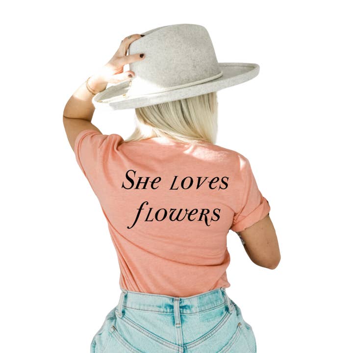 She Loves Flowers T-shirt for wholesale by Brandy & Daisy's Boutique