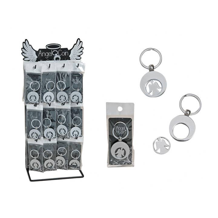 Wurm - Wholesale Keychain - Unisex - Keychain Angel Shopping Cart Token made of Metal, 3cm