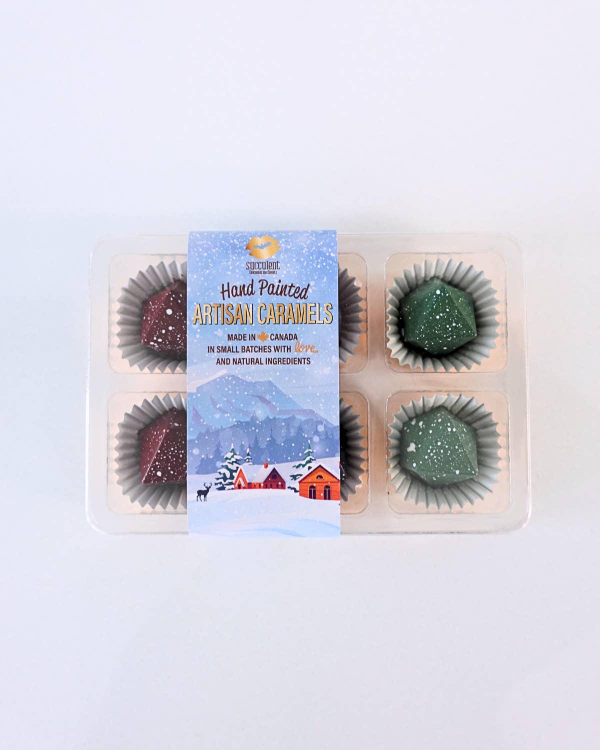Succulent Chocolates & Sweets Inc - Wholesale Chocolate Box - Caramels - Box of 6 Winter Collection
