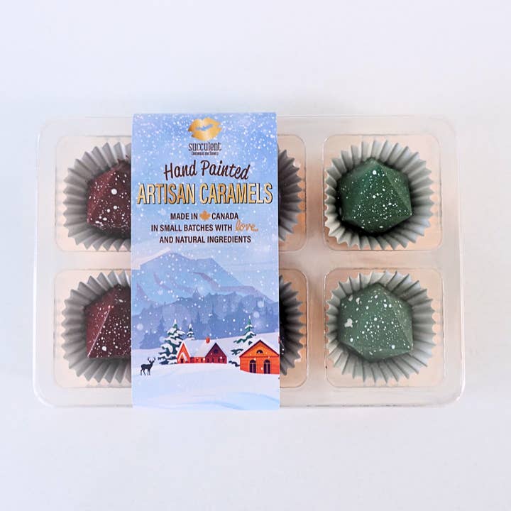 Succulent Chocolates & Sweets Inc - Wholesale Chocolate Box - Caramels - Box of 6 Winter Collection0