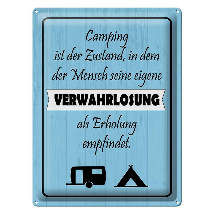 Plåtskylt Camping 30x40 egen förfall som rekreation för wholesale av Femer