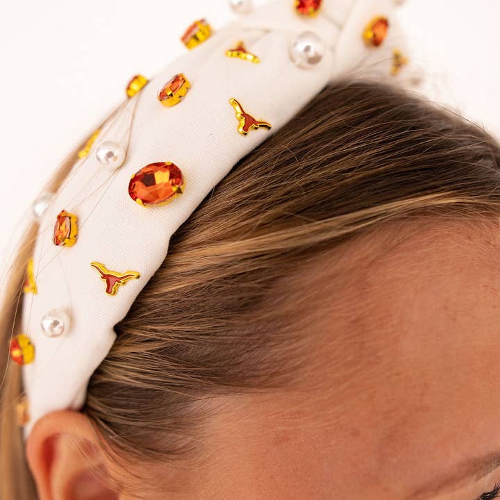 Brianna Cannon - Wholesale Fashion Headband - Women's - Texas White Logo Headband3