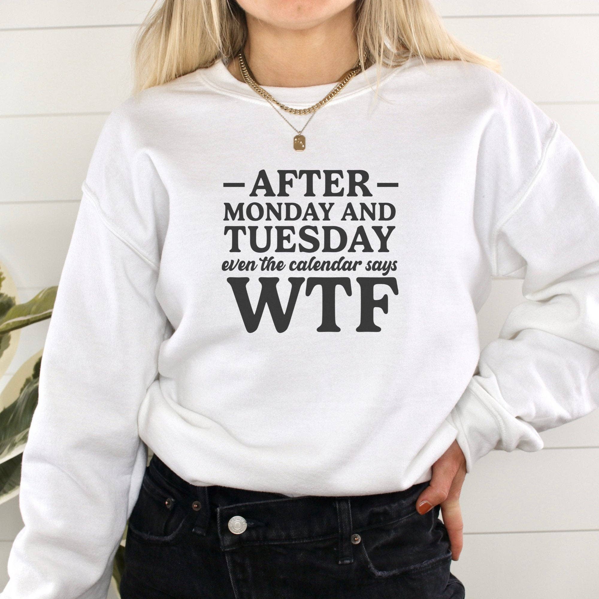 Trendznmore - Modern Graphic Apparel - Wholesale Graphic Sweatshirt - Women's - WTF Week Crewneck Sweatshirt0