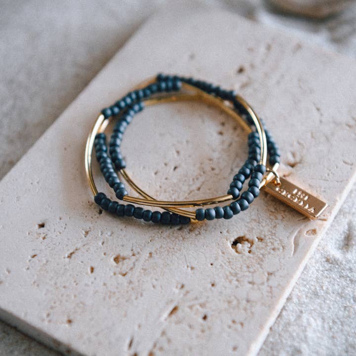 Cecelia Designs Jewelry - Vente Bracelet de perles - Bracelet triple tour perlé en or ou argent9