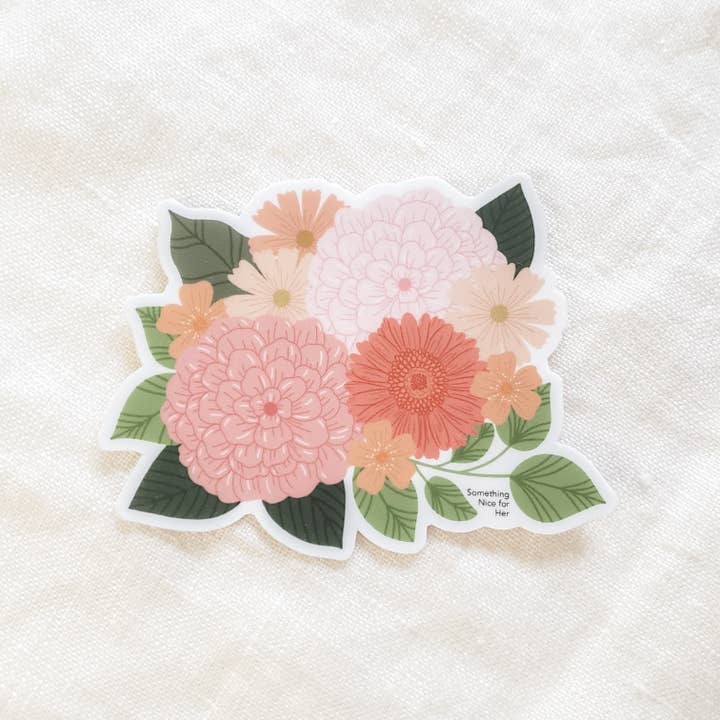 Floral Bouquet Vinyl Sticker for wholesale by Something Nice for Her