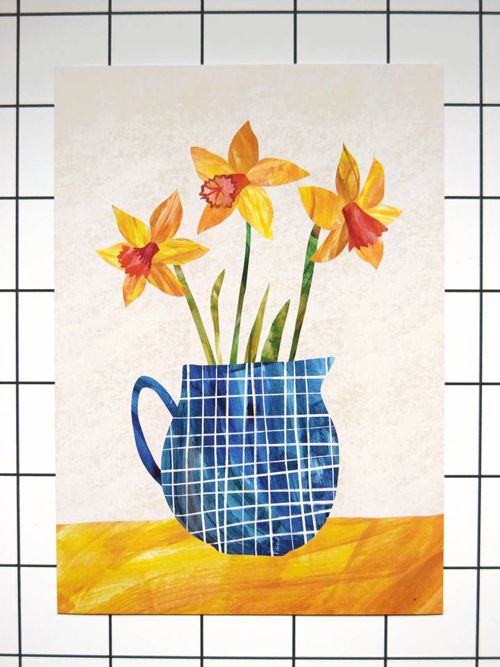 Stampa Daffodils/A4 + A3/Stampa artistica opaca 350 gsm per la vendita all'ingrosso da parte di Freya Snow