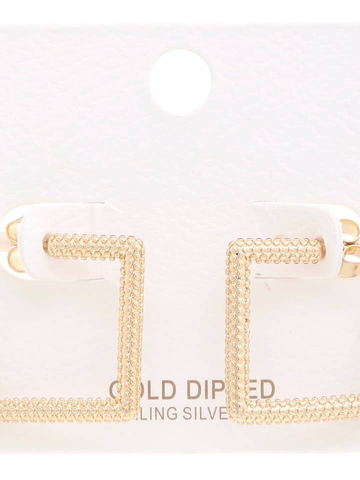 ORECCHINO QUADRATO APERTO TESTURIZZATO BE-209 per la vendita all'ingrosso da parte di anbfashion