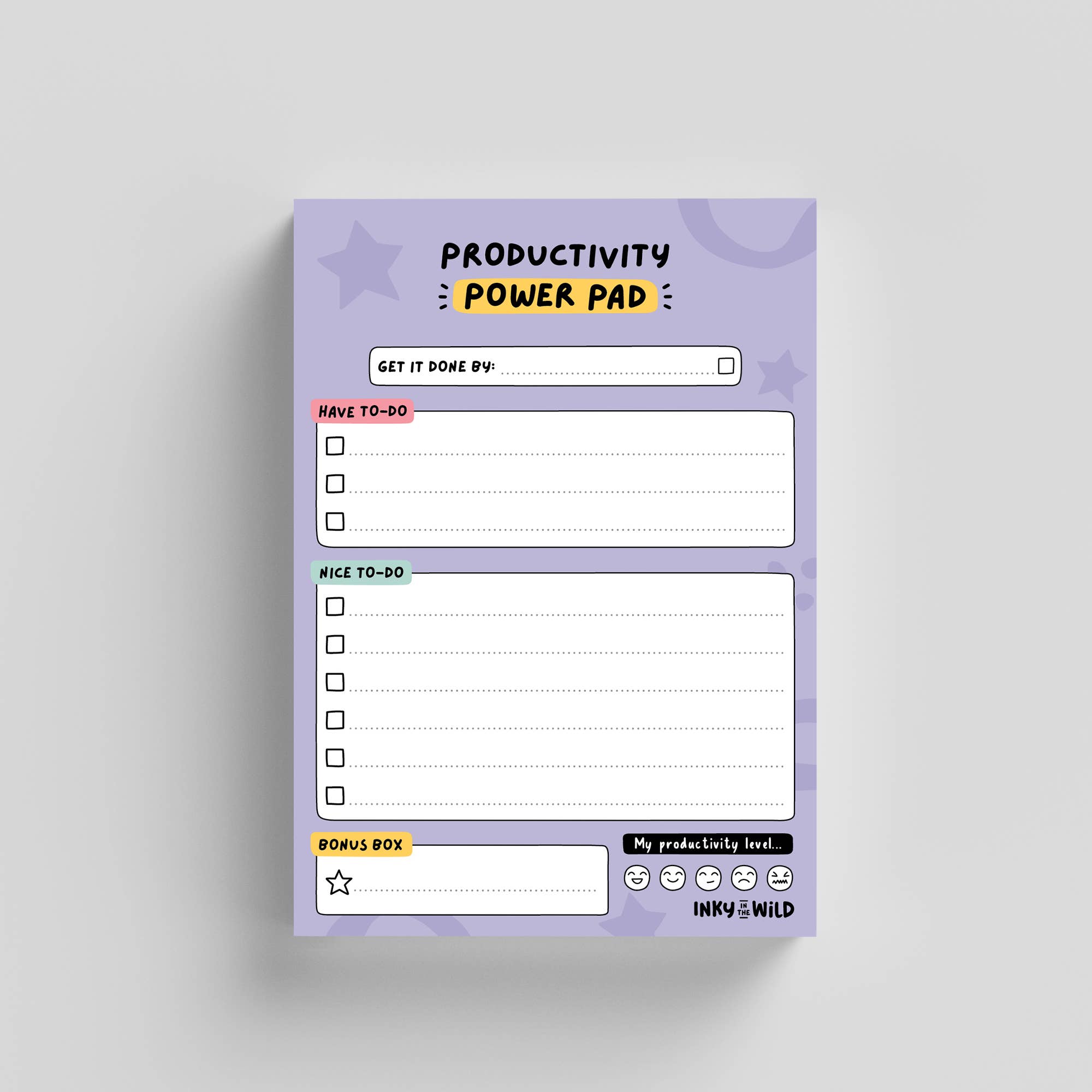 Inky in the Wild - Wholesale Notepad - Productivity Power Pad Notepad